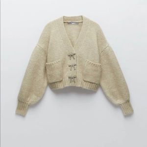 NWT Zara Knit cardigan with jewel button